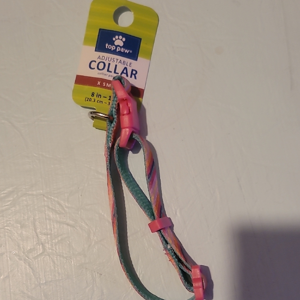 Top Paw Adjustable Collar - Pink and Green